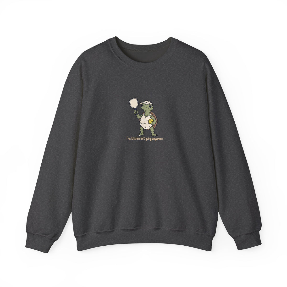 Turtle pickleball crewneck sweatshirt in Dark Heather