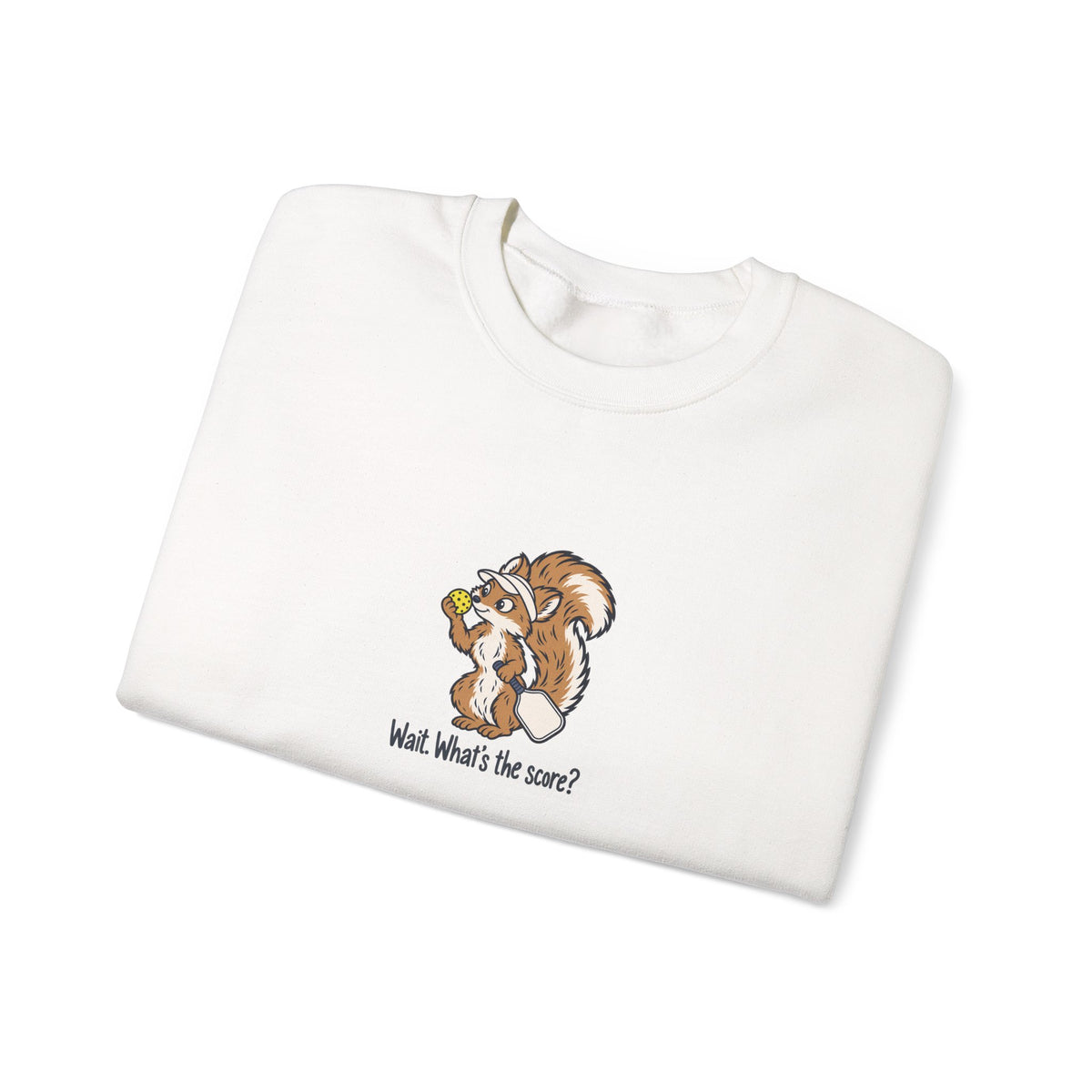 Squirrel pickleball crewneck sweatshirt, Wait, What's the Score?