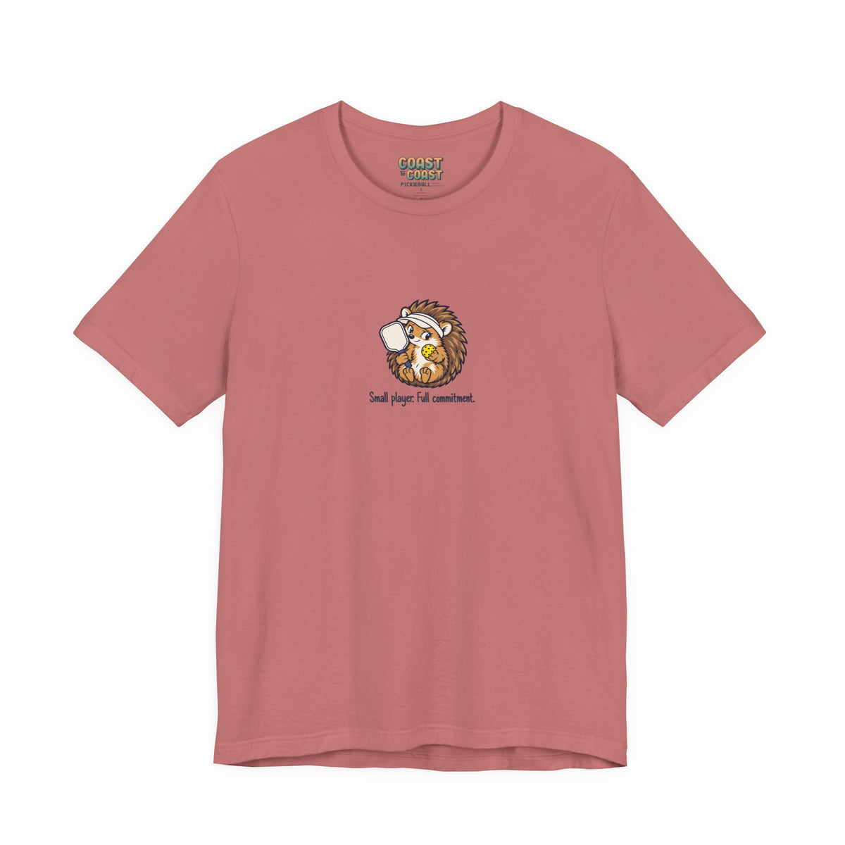 Hedgehog pickleball t-shirt in Mauve