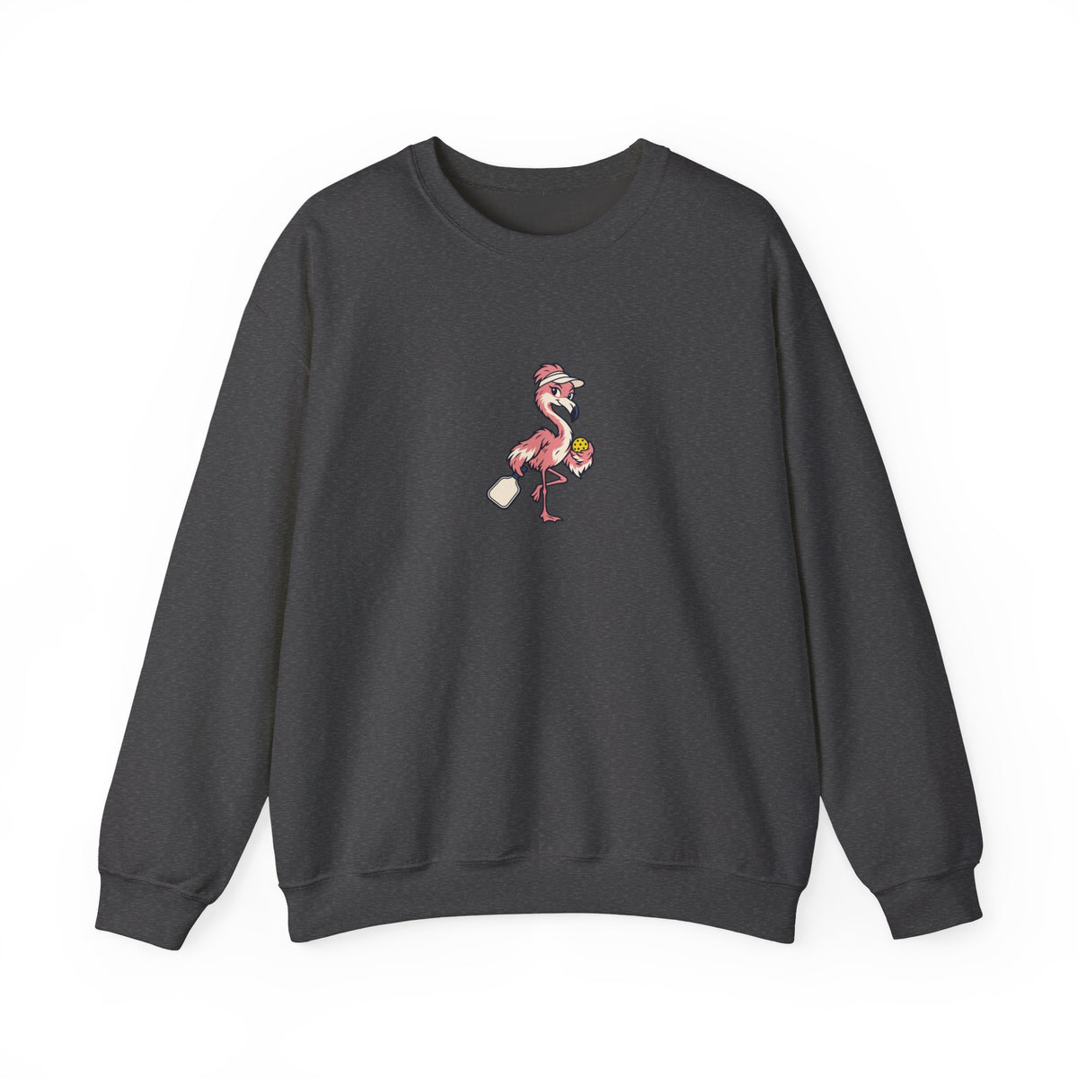 Flamingo Pickleball Crewneck Sweatshirt - Poised Until the Pop-Up