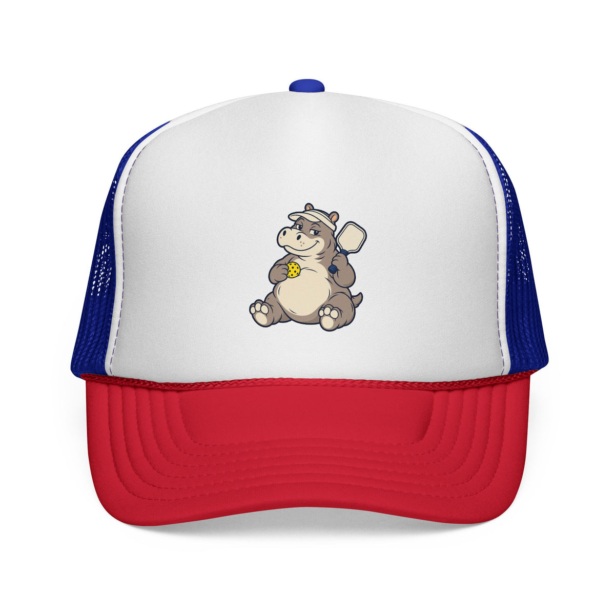 Pickleball hippo trucker hat in Blue/Red