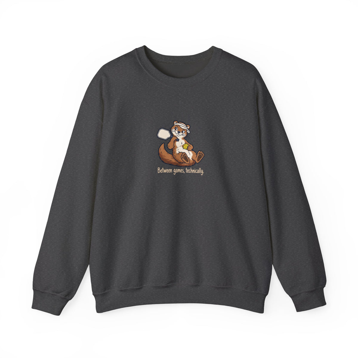 Otter pickleball crewneck sweatshirt in Dark Heather