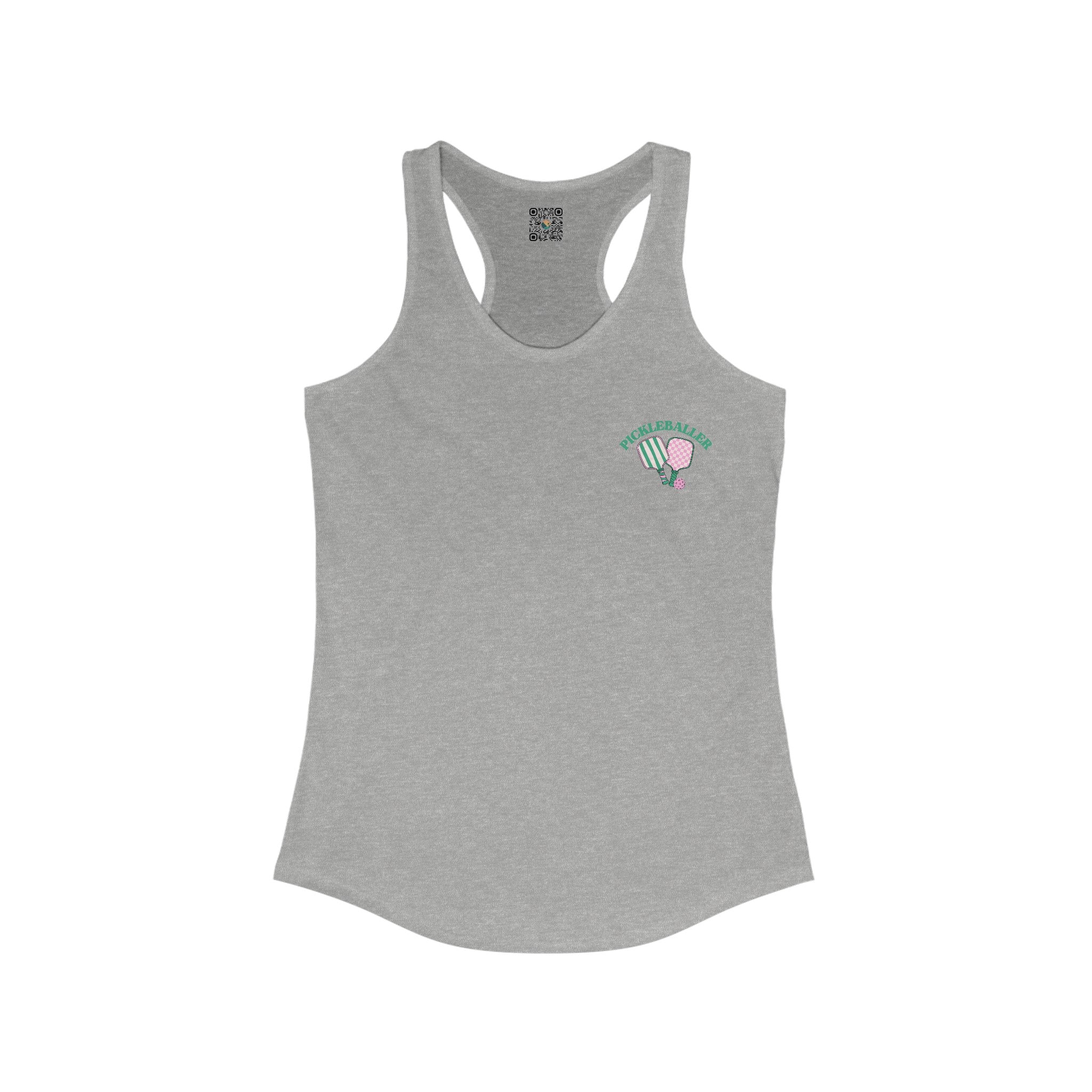 Women's Racerback Slim Fit Pickleball Tank - Pickleballer and Paddles