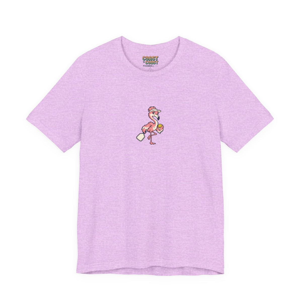 Flamingo pickleball t-shirt in Heather Prism Lilac