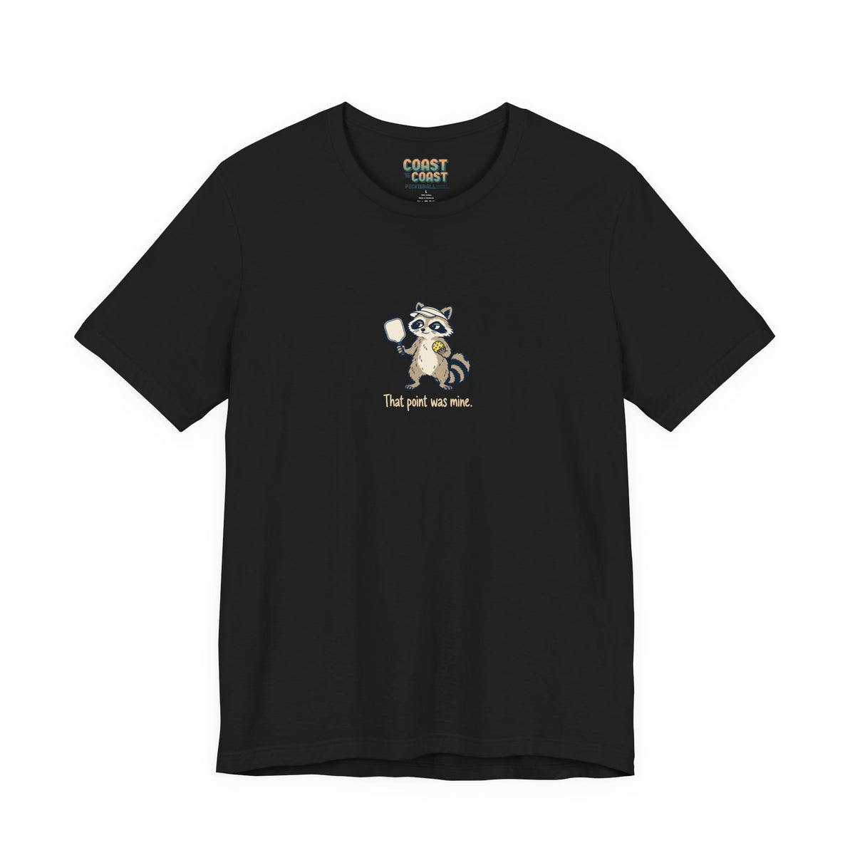 Raccoon pickleball t-shirt in Black