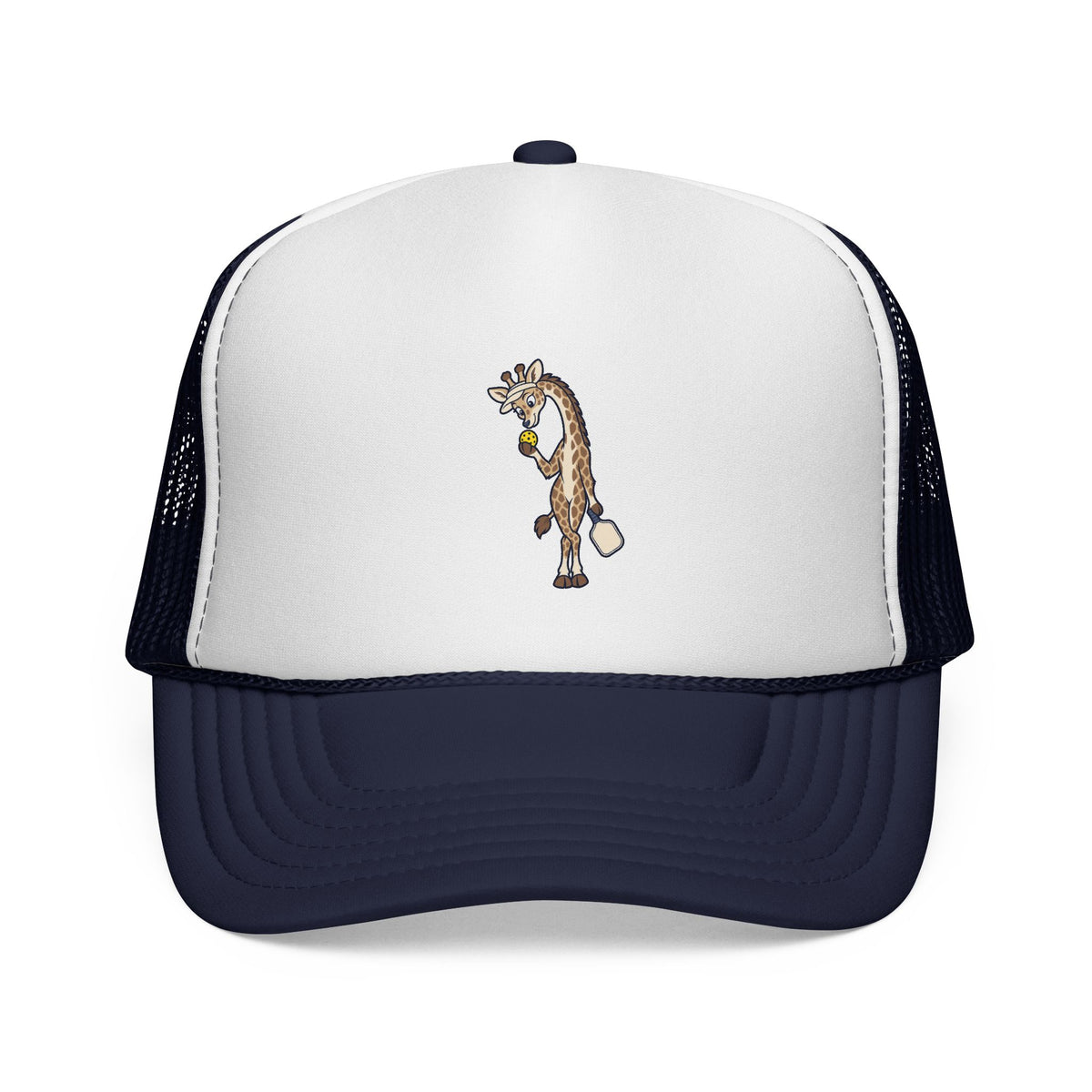 Pickleball giraffe trucker hat in Dark Navy