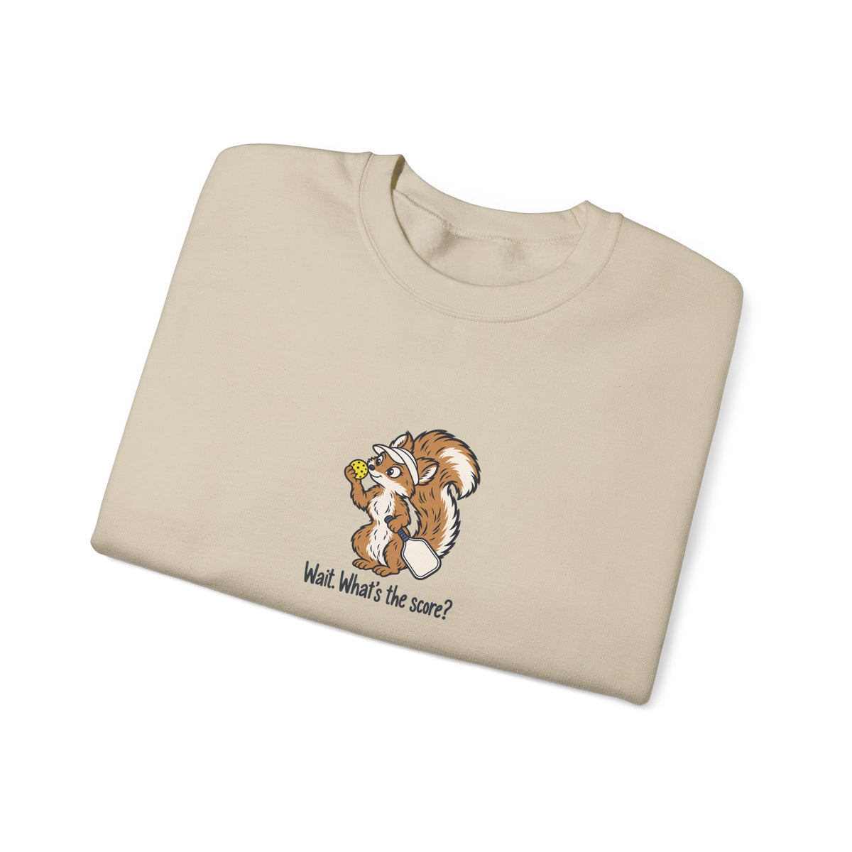 Squirrel pickleball crewneck sweatshirt, Wait, What's the Score?