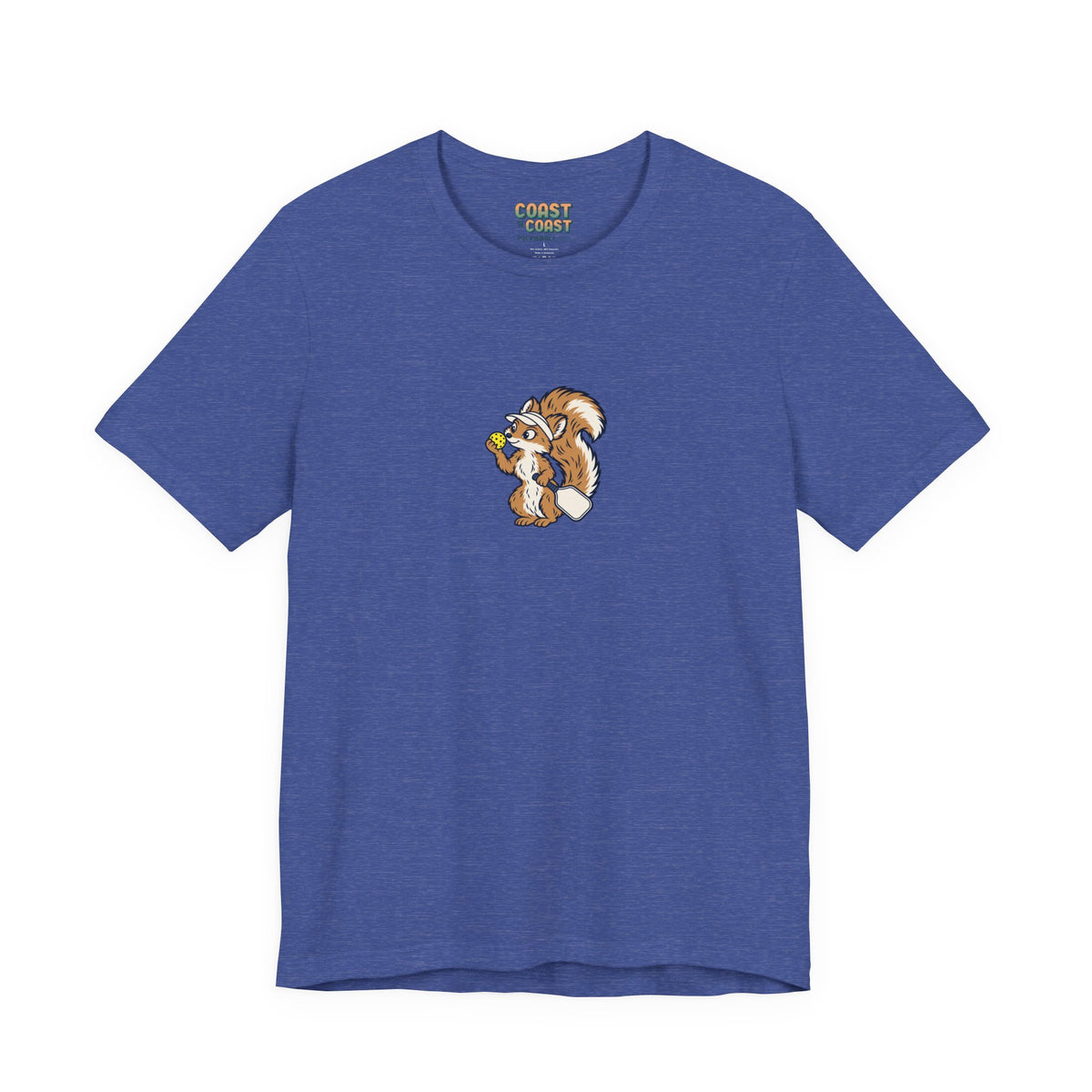 Squirrel pickleball t-shirt in Heather True Royal