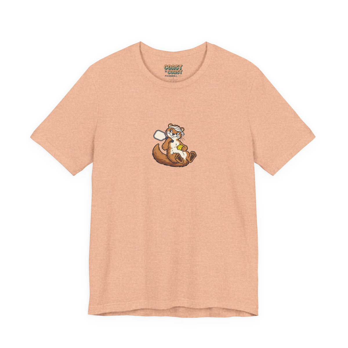 Otter pickleball t-shirt in Heather Peach