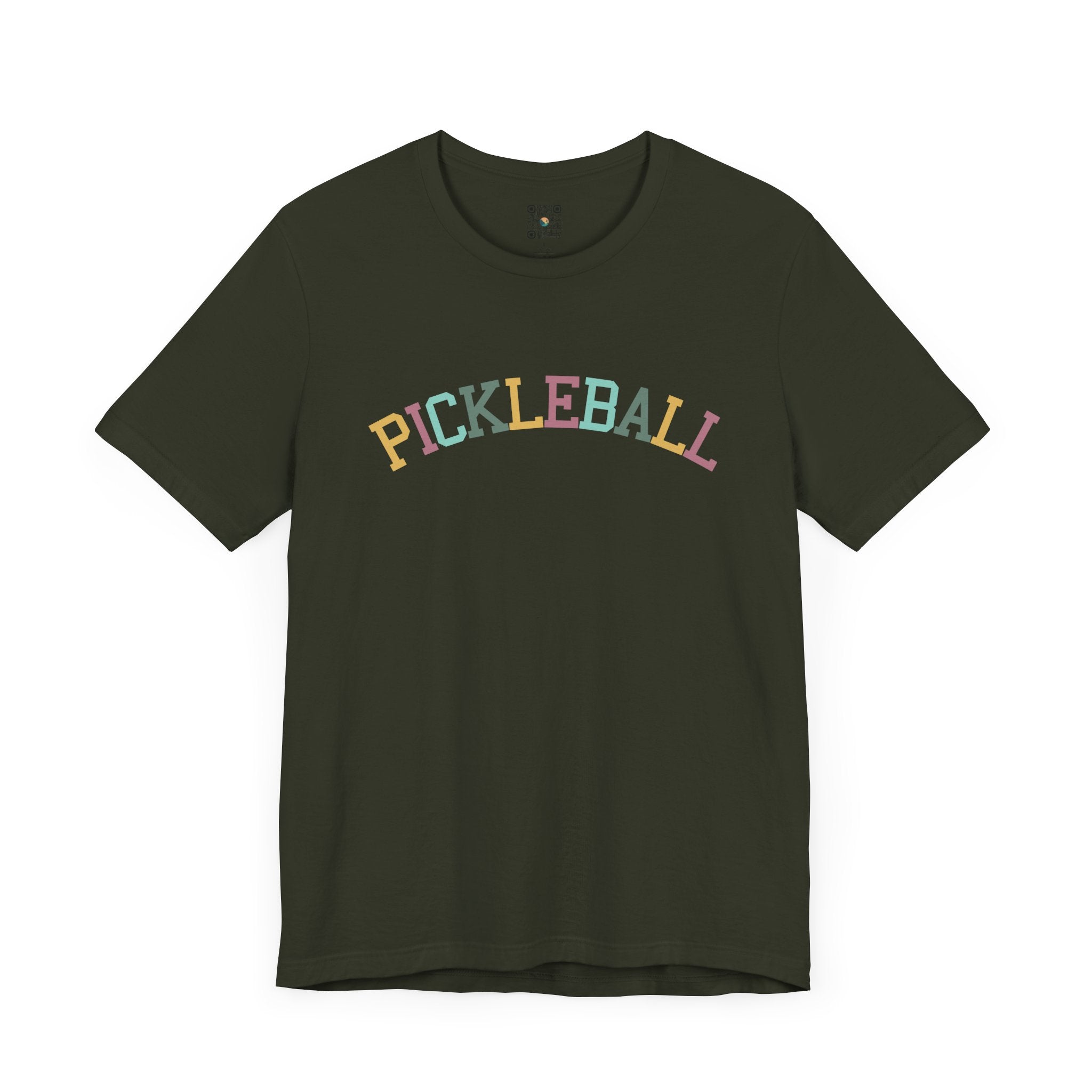 Pickleball T-Shirt - Colorful Arched Pickleball Design