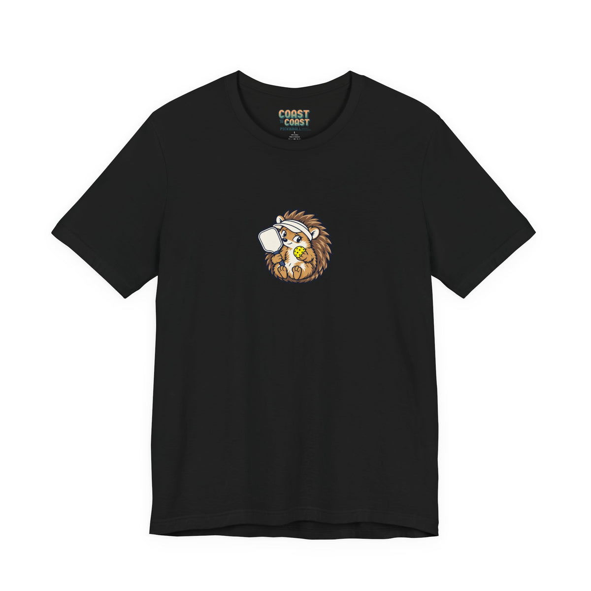 Hedgehog pickleball t-shirt in Black