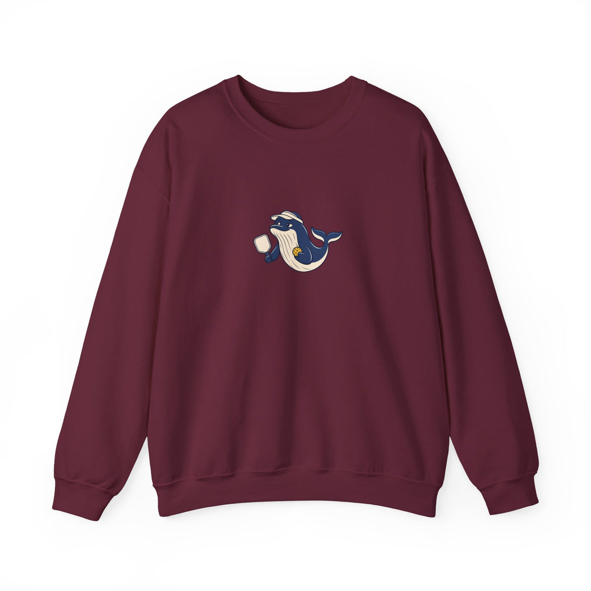 Whale pickleball crewneck sweatshirt in Maroon