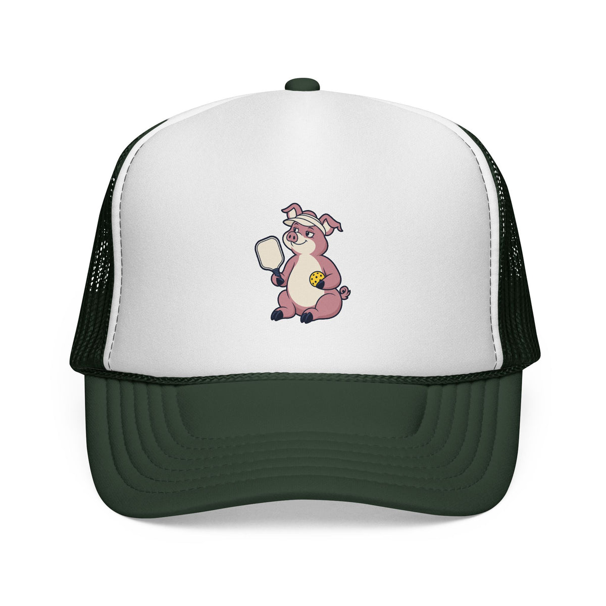 Pig pickleball trucker hat in Dark Green