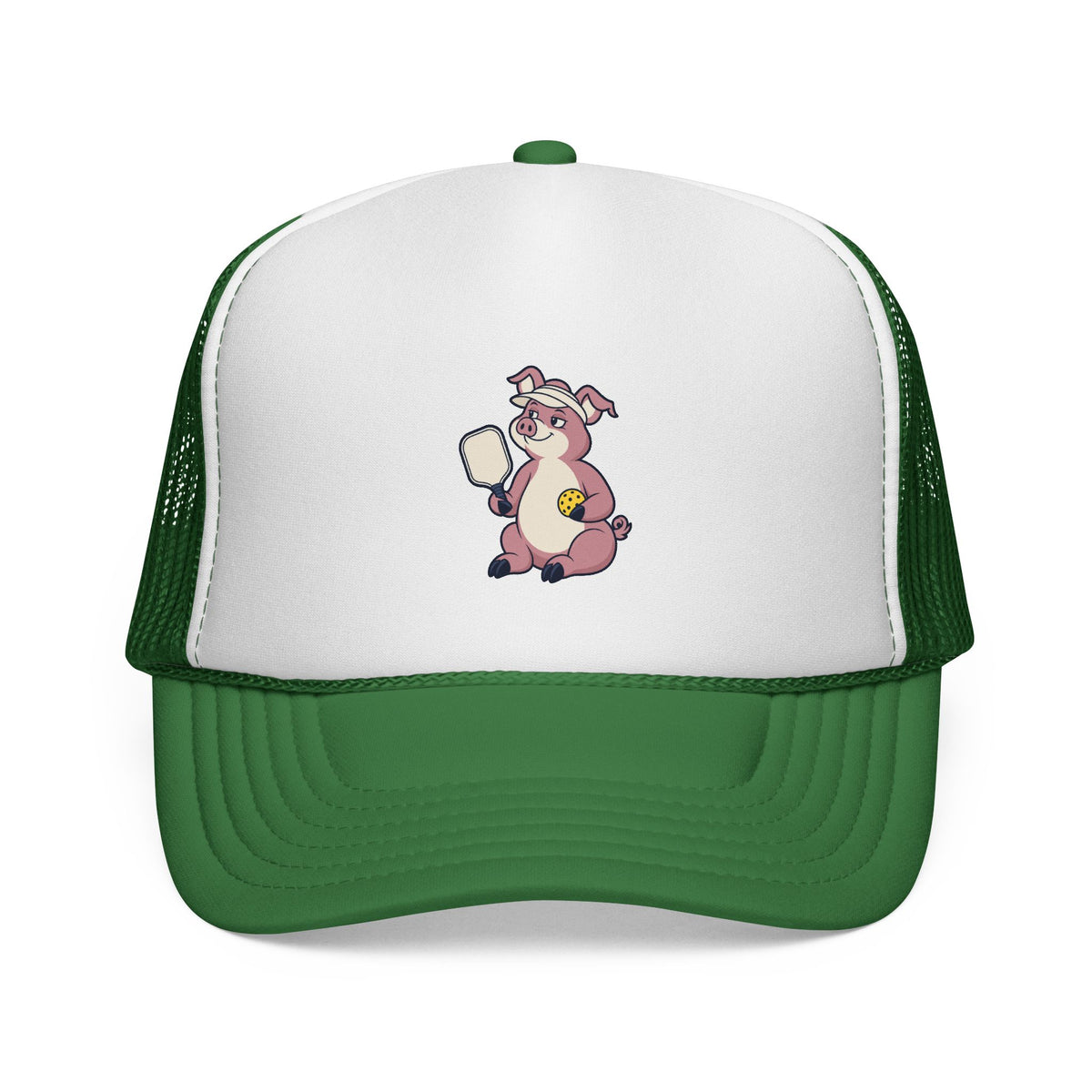 Pig pickleball trucker hat in Green