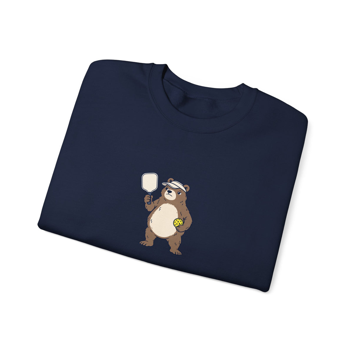 Bear pickleball crewneck sweatshirt, Bear With Me, I'm Serving
