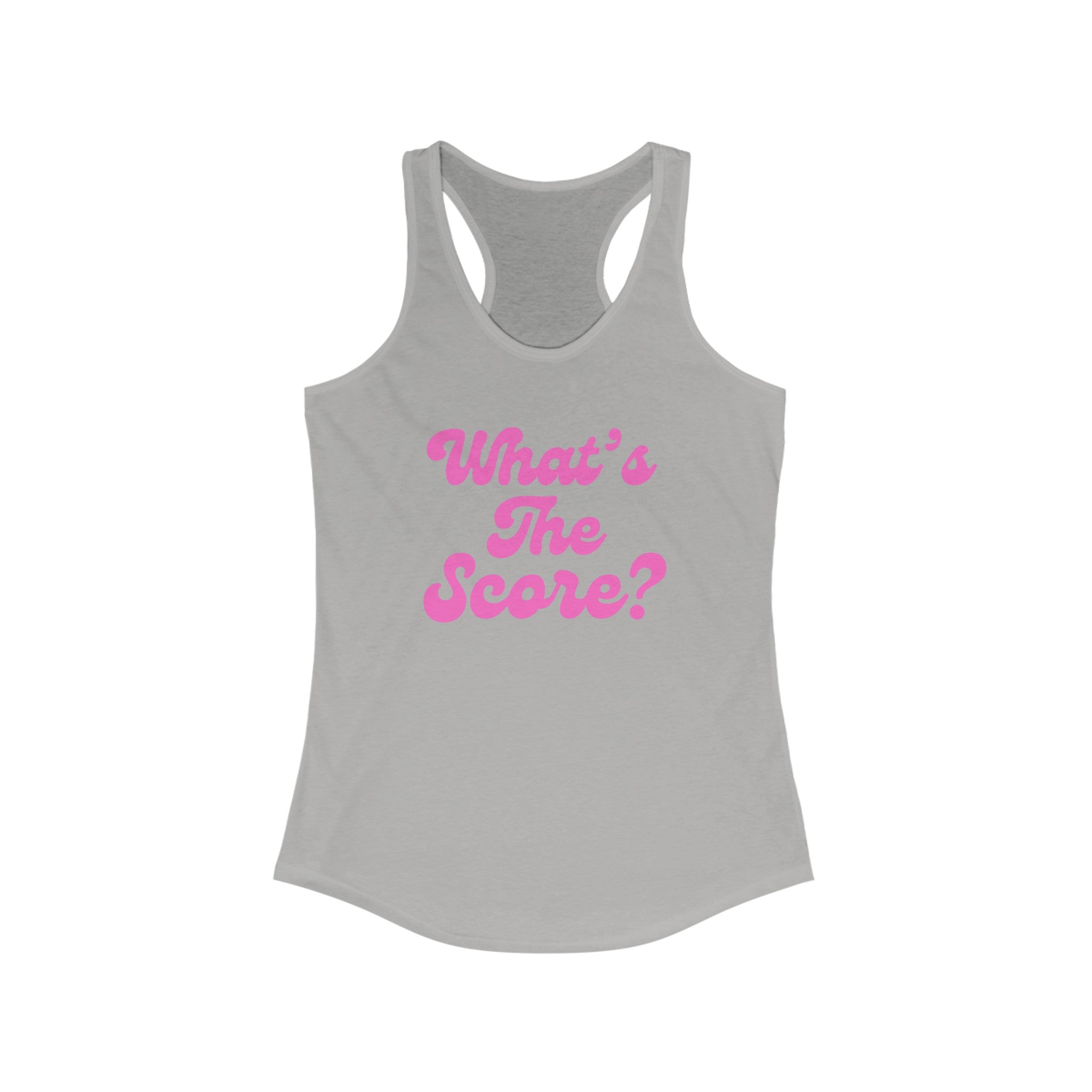 Women's Racerback Slim Fit Pickleball Tank | What's the Score? | Pink Wednesdays Collection