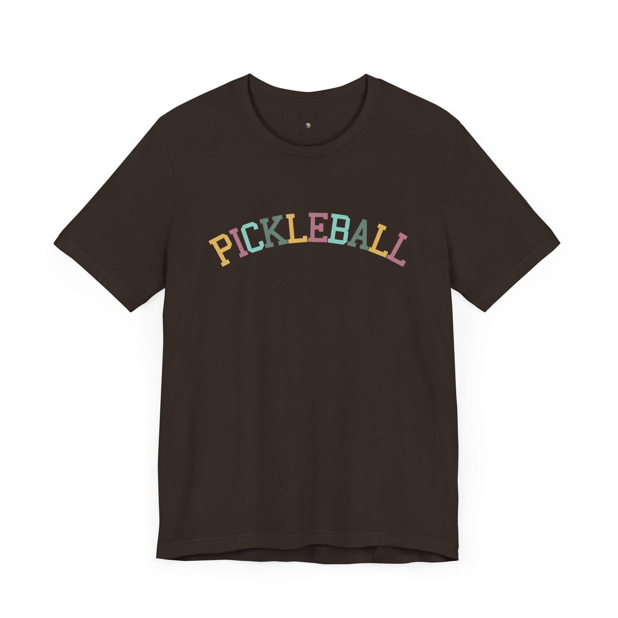 Pickleball T-Shirt - Colorful Arched Pickleball Design
