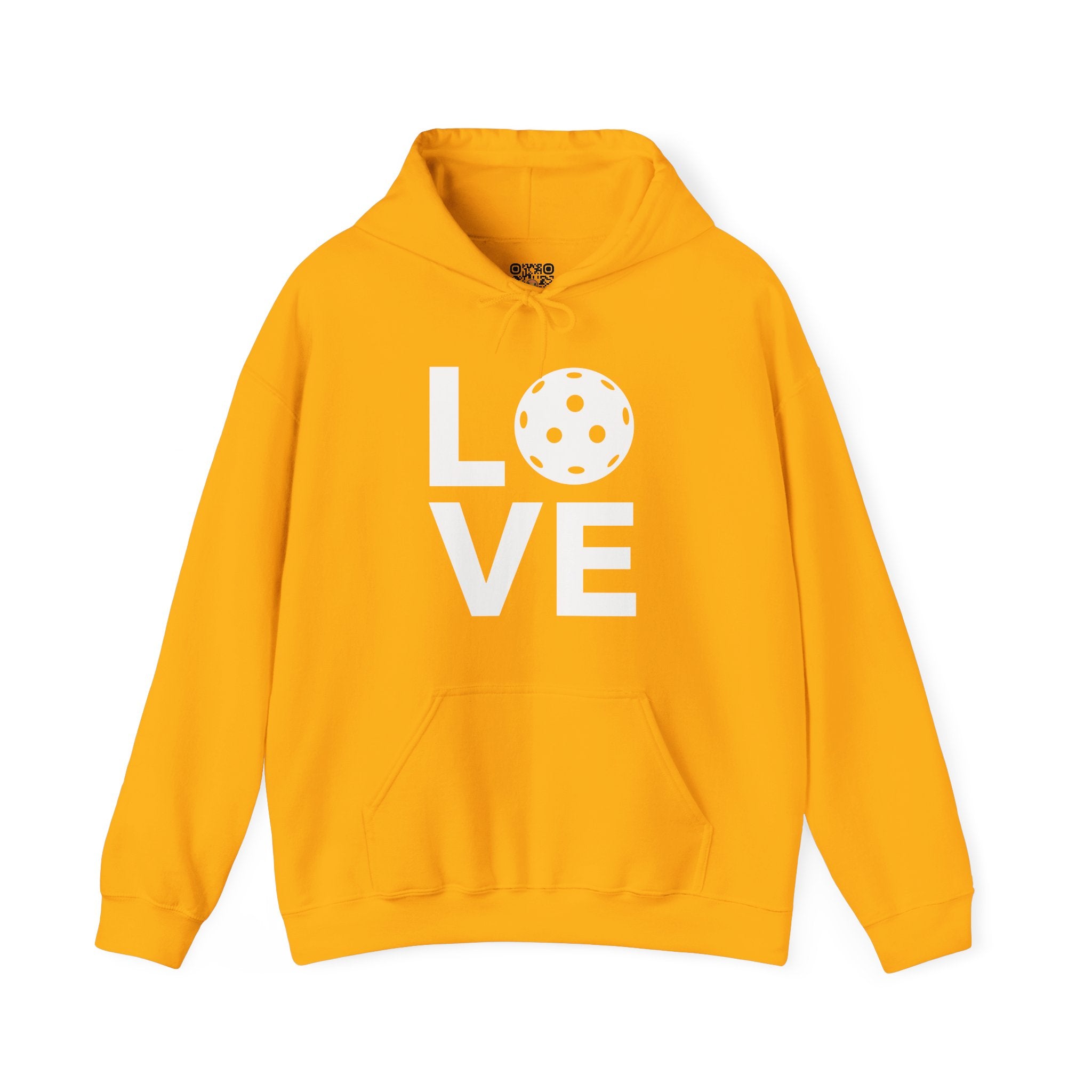 Pickleball Hoodie - LOVE Pickleball with a White Pickleball