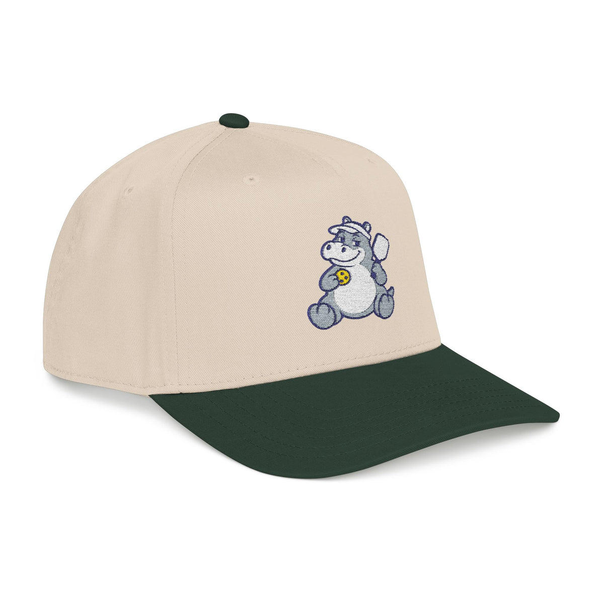 Embroidered pickleball hippo baseball cap, A Steady Presence at the Net