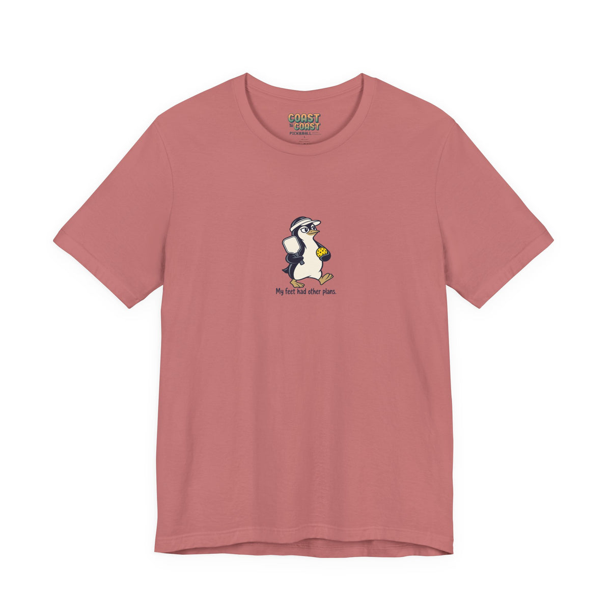 Penguin pickleball t-shirt in Mauve