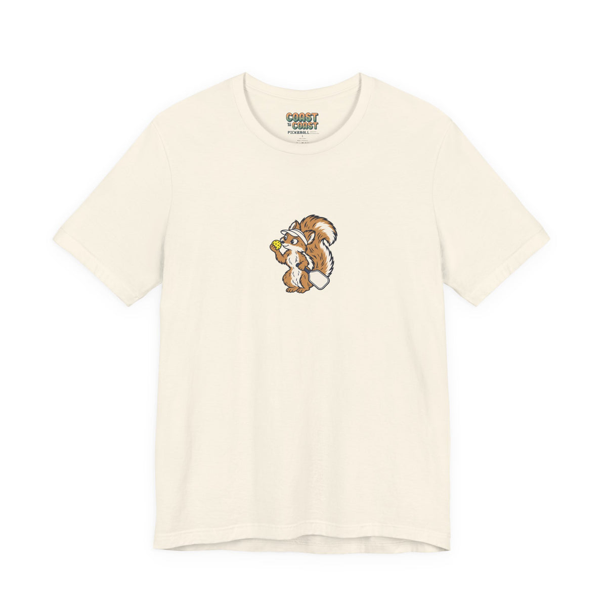 Squirrel pickleball t-shirt in Natural