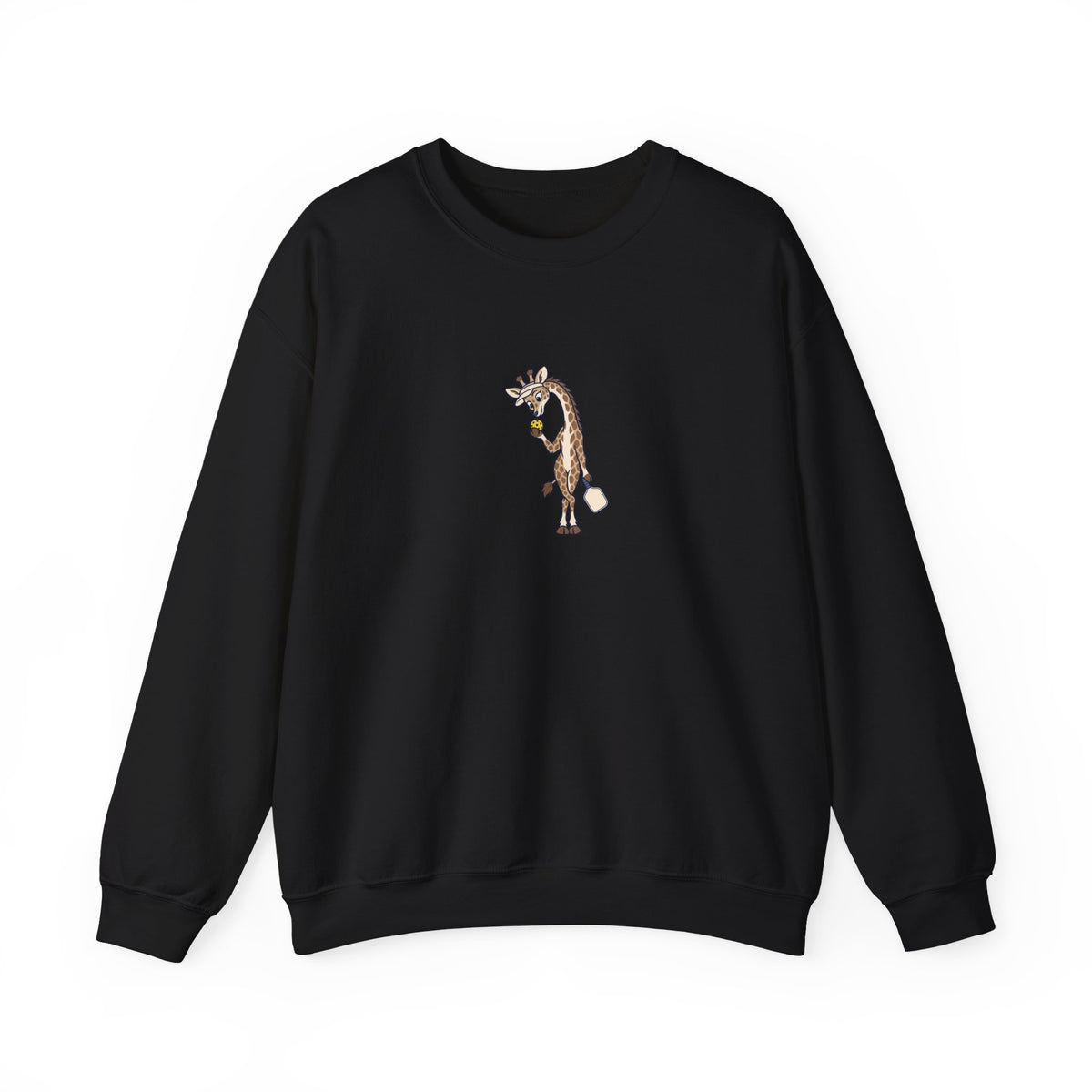Giraffe pickleball crewneck sweatshirt in Black