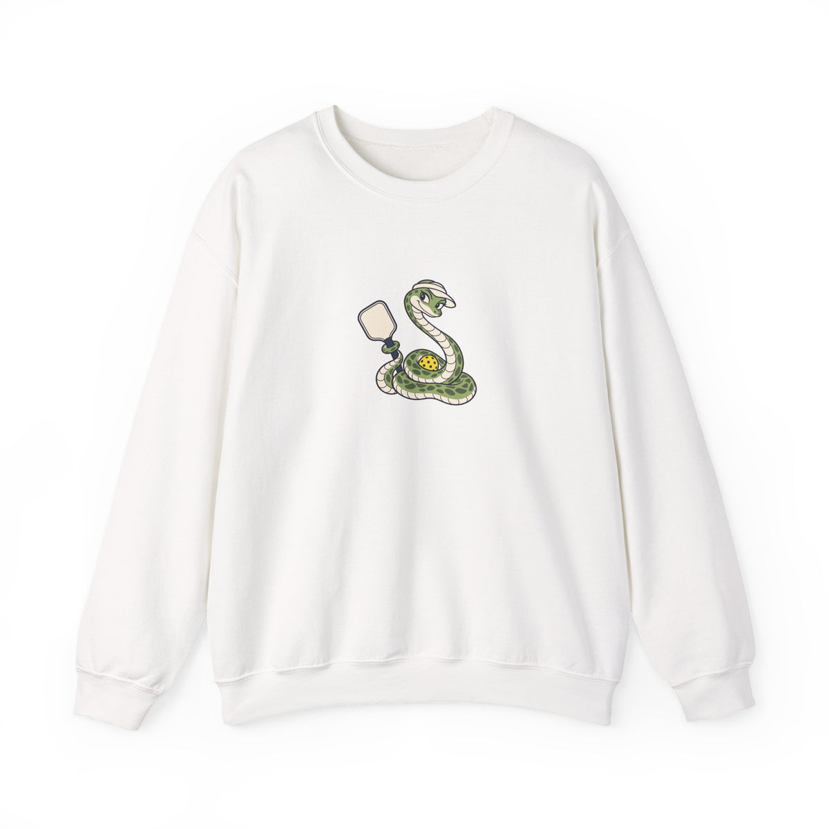 Snake pickleball crewneck sweatshirt in White
