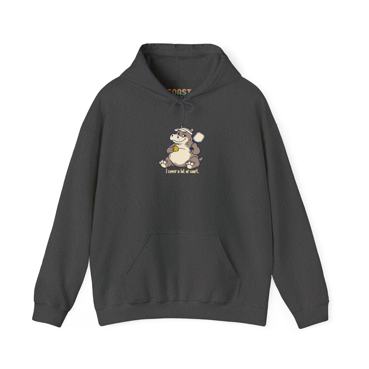 Hippo pickleball hoodie in Dark Heather
