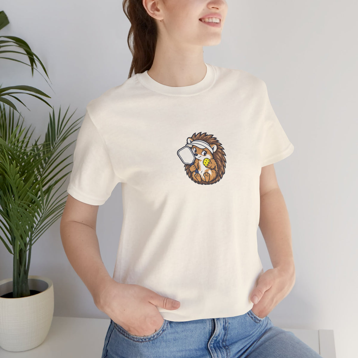 Hedgehog pickleball t-shirt, Small Player, Full Commitment