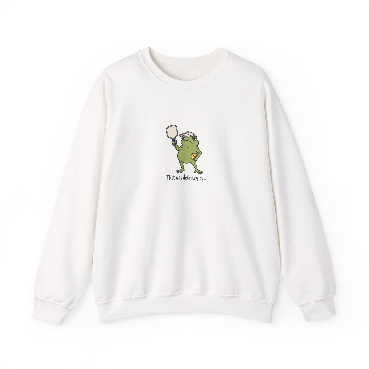 Frog pickleball crewneck sweatshirt in White