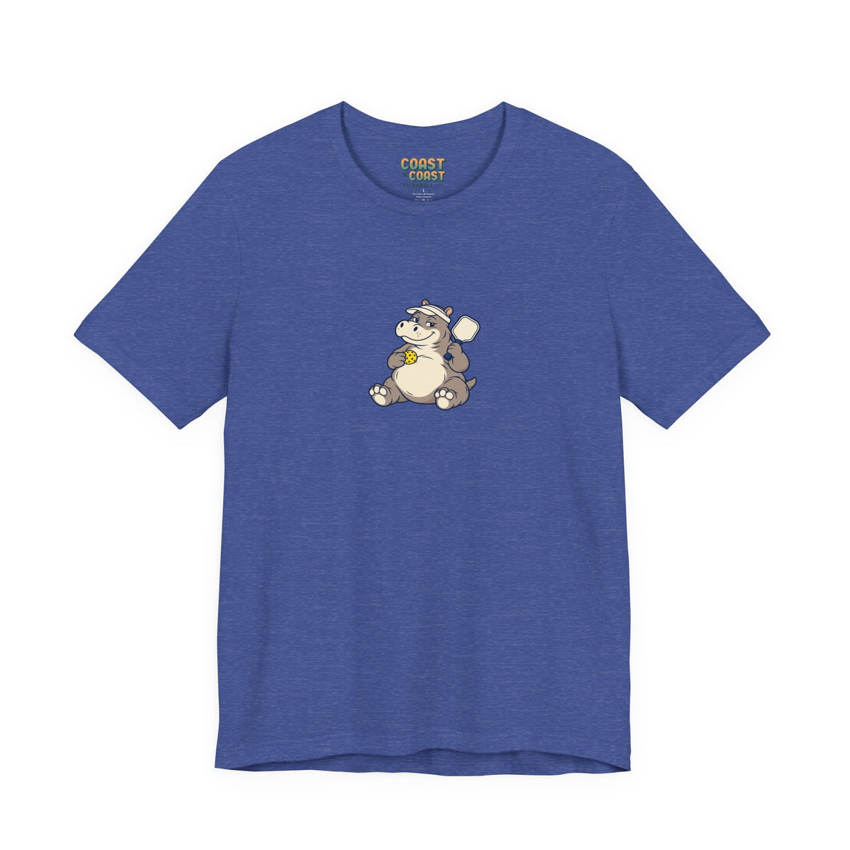 Hippo pickleball t-shirt in Heather True Royal