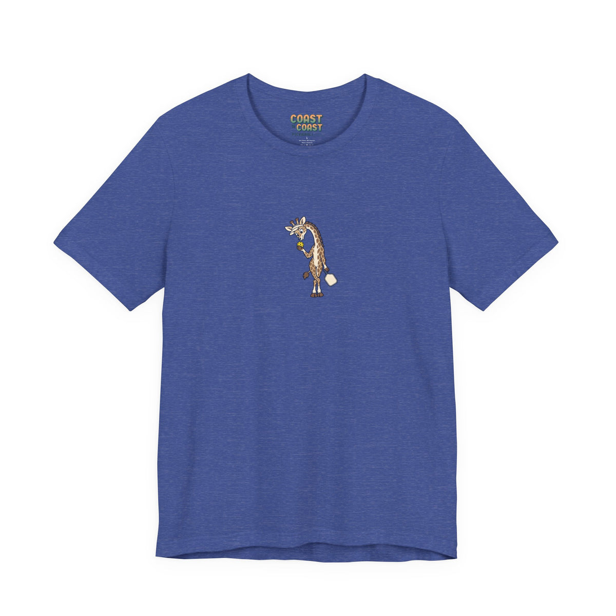 Giraffe pickleball t-shirt in Heather True Royal