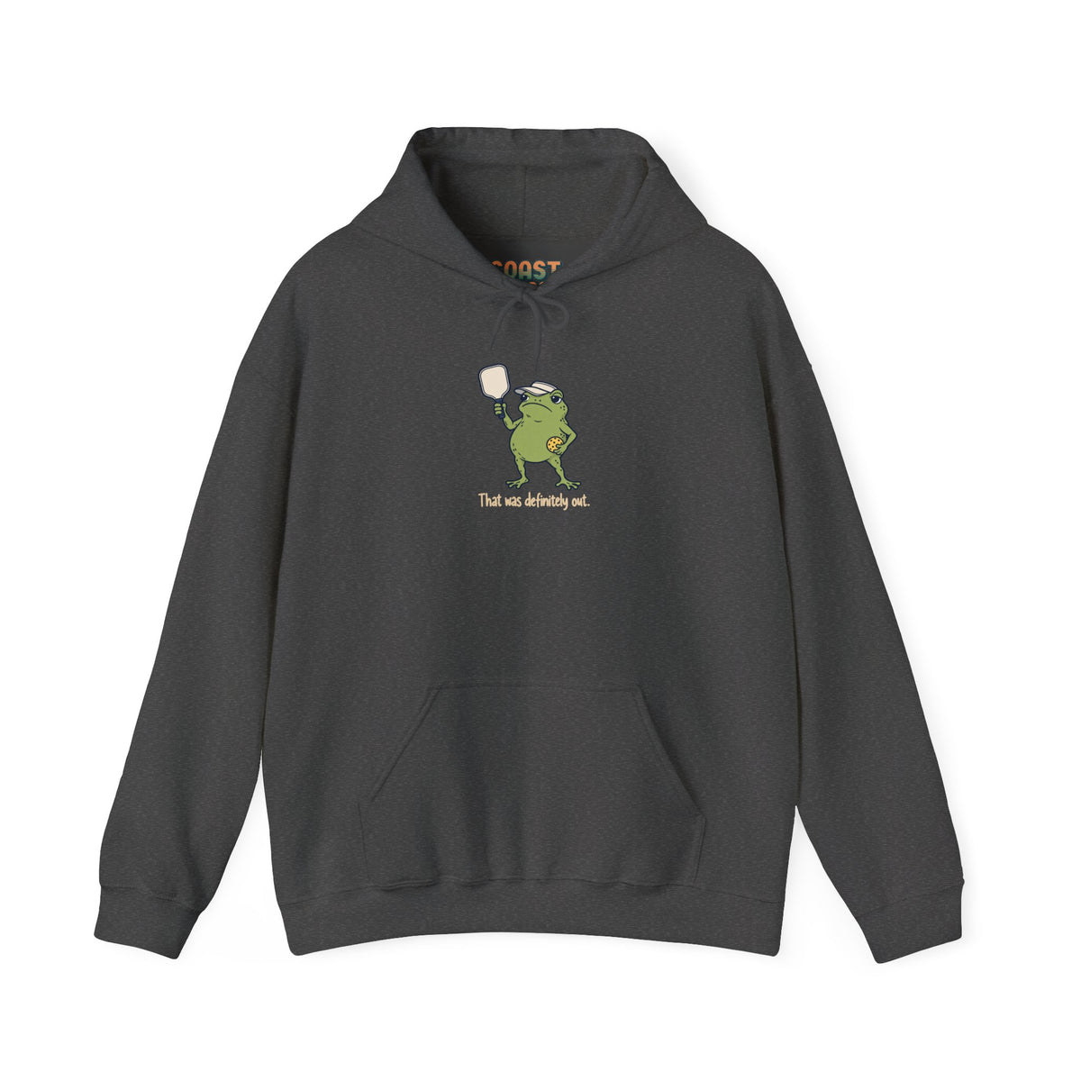 Frog pickleball hoodie in Dark Heather