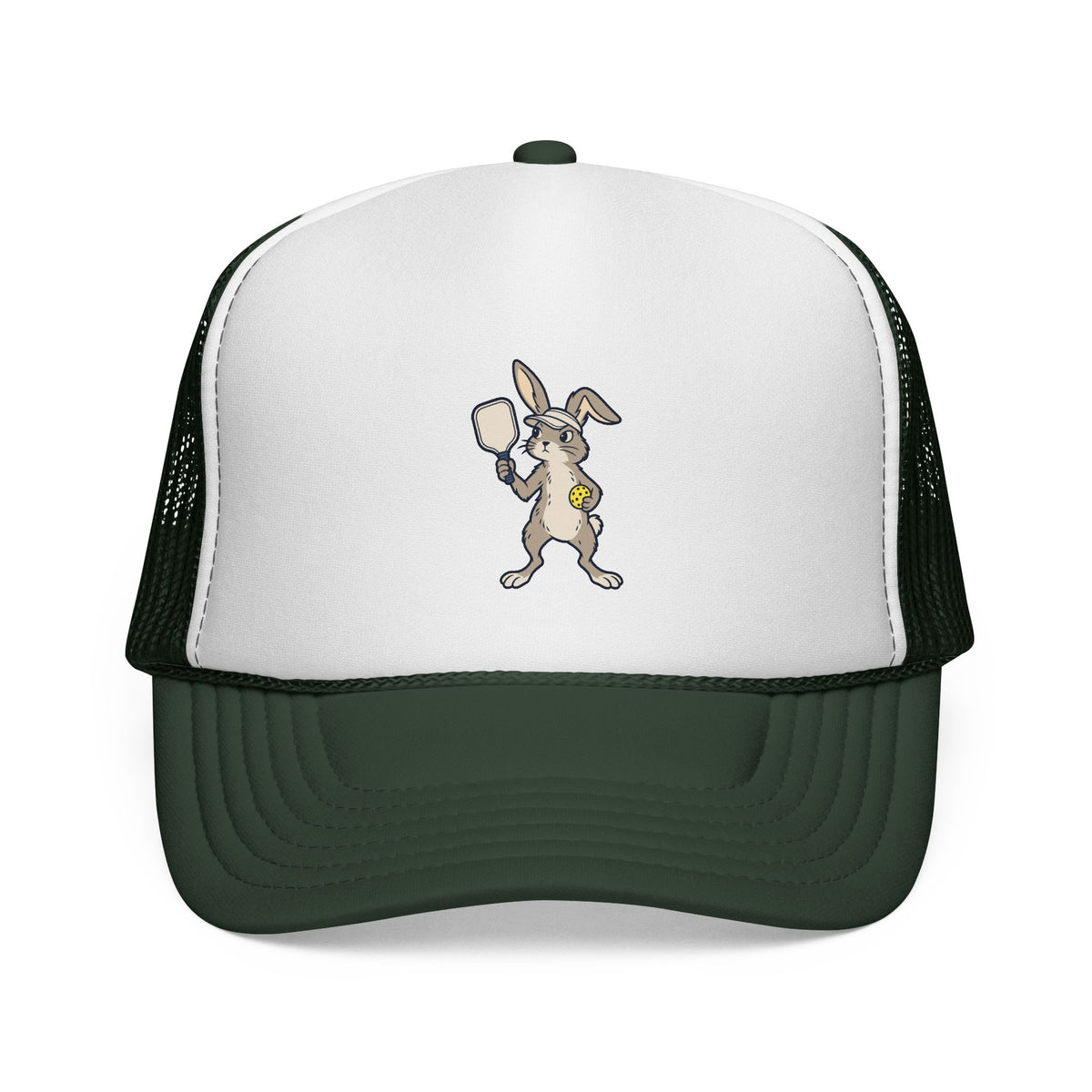 Pickleball rabbit trucker hat in Dark Green