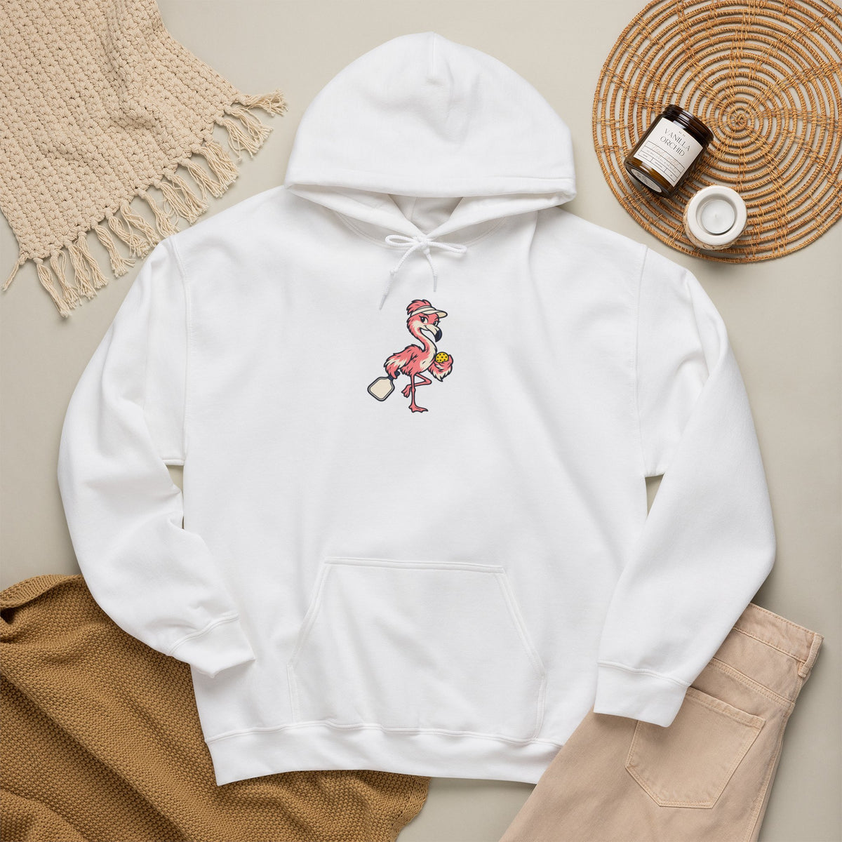 Flamingo pickleball hoodie, Poised Until the Pop-Up