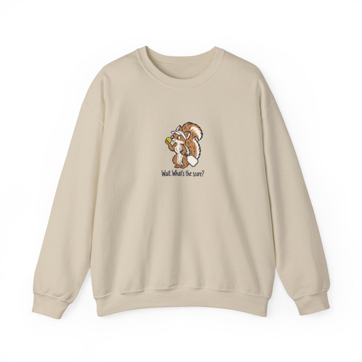 Squirrel pickleball crewneck sweatshirt, Wait, What's the Score?