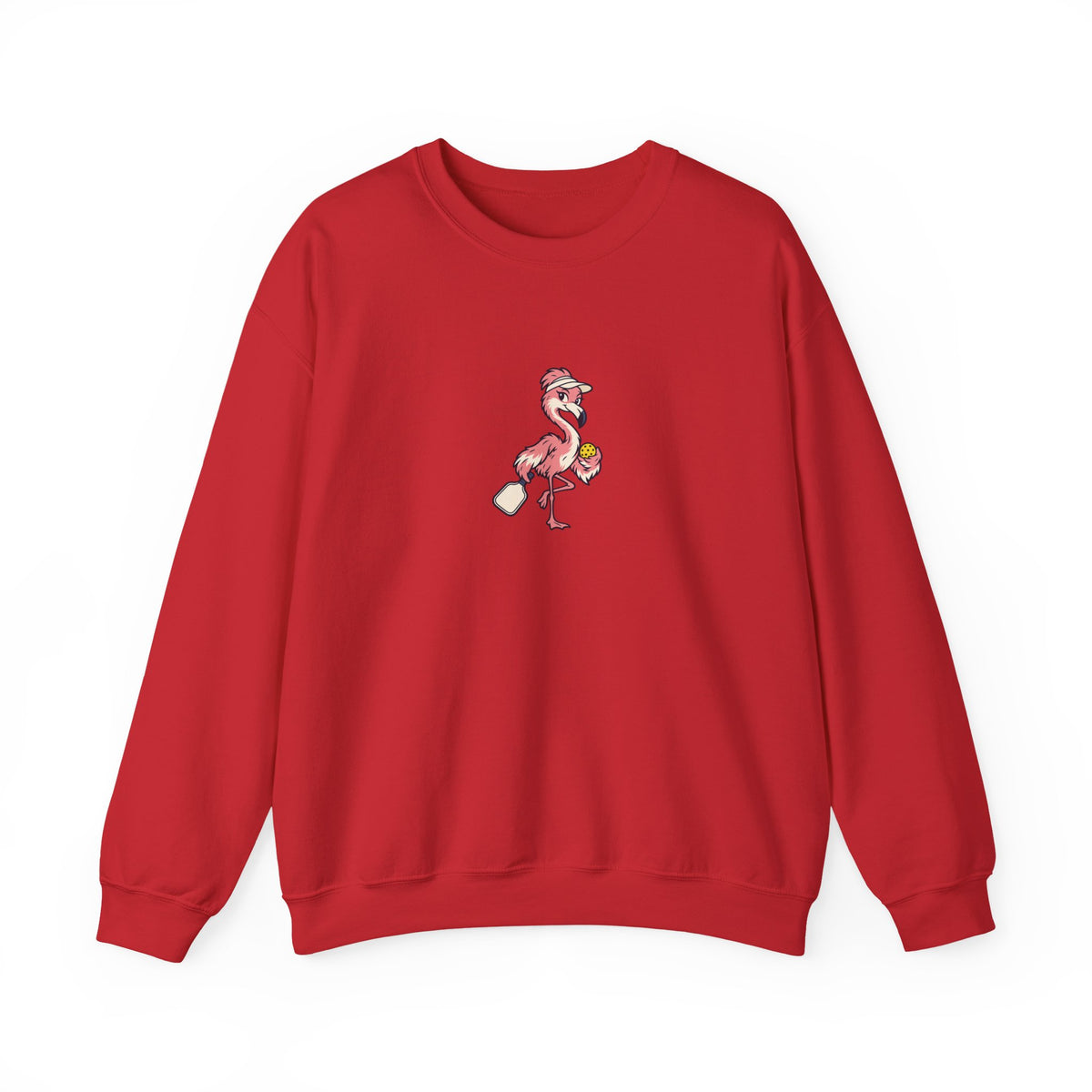 Flamingo Pickleball Crewneck Sweatshirt - Poised Until the Pop-Up