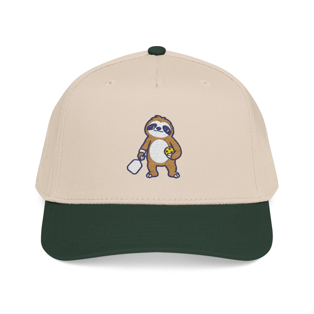 Embroidered Pickleball Sloth Baseball Cap — Saving Energy for Game Point