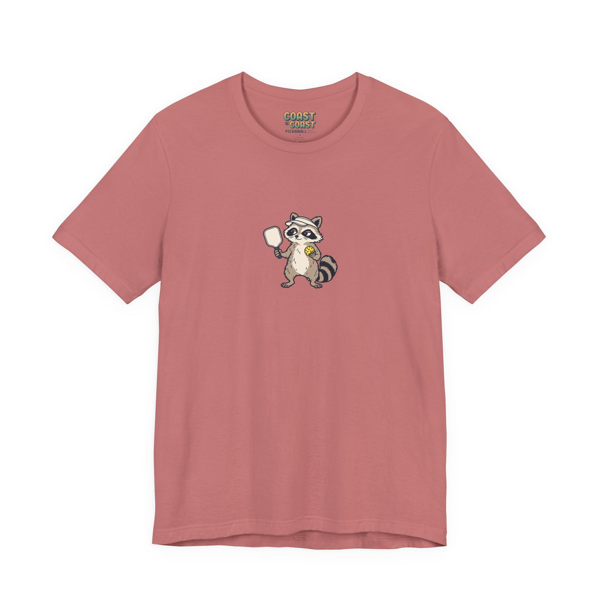 Raccoon pickleball t-shirt in Mauve