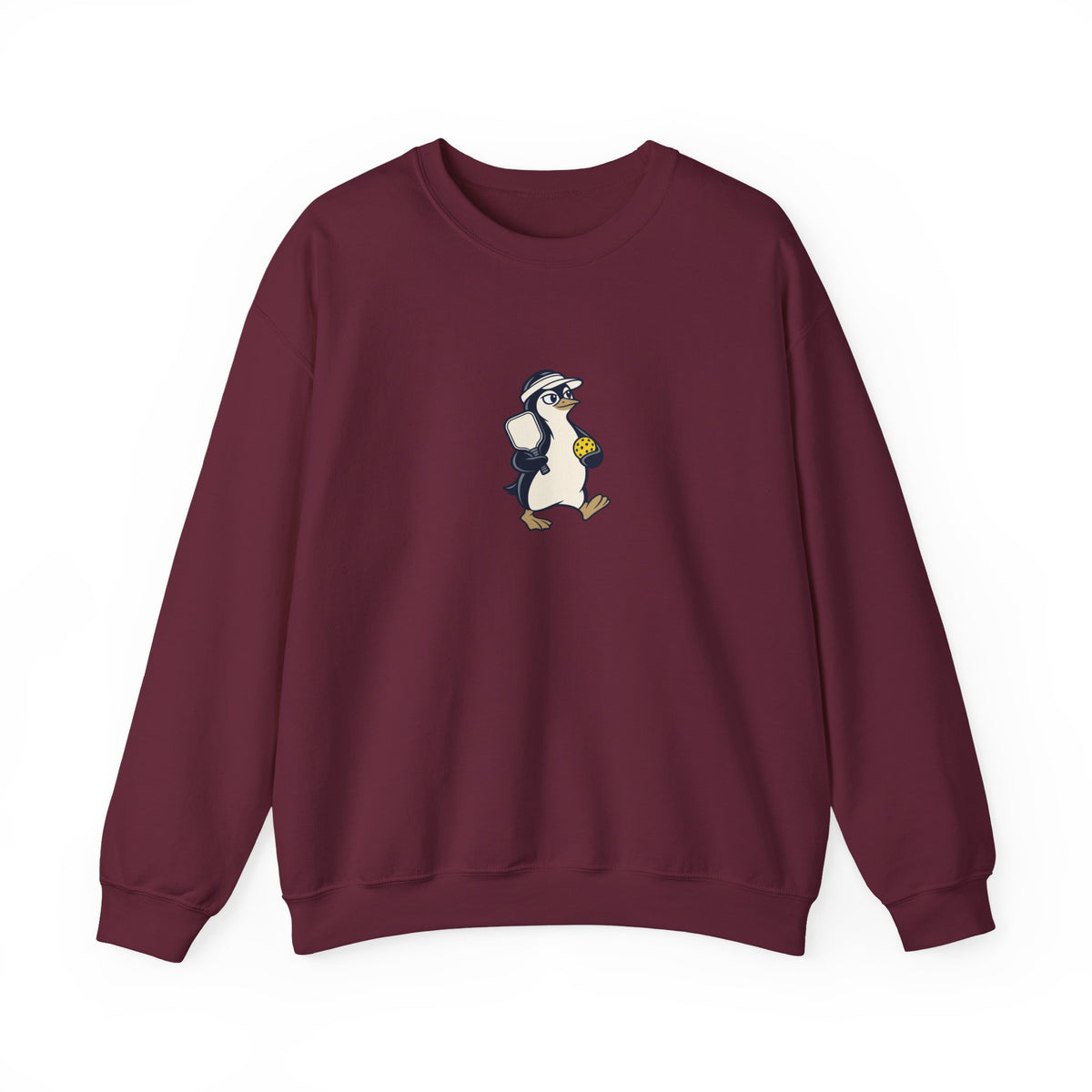 Penguin pickleball crewneck sweatshirt in Maroon