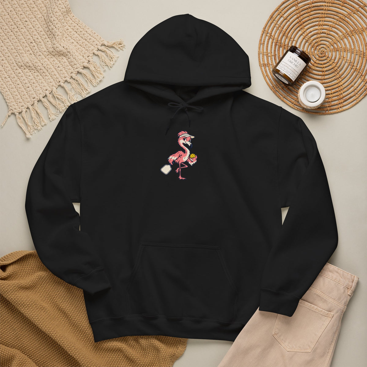 Flamingo pickleball hoodie, Poised Until the Pop-Up