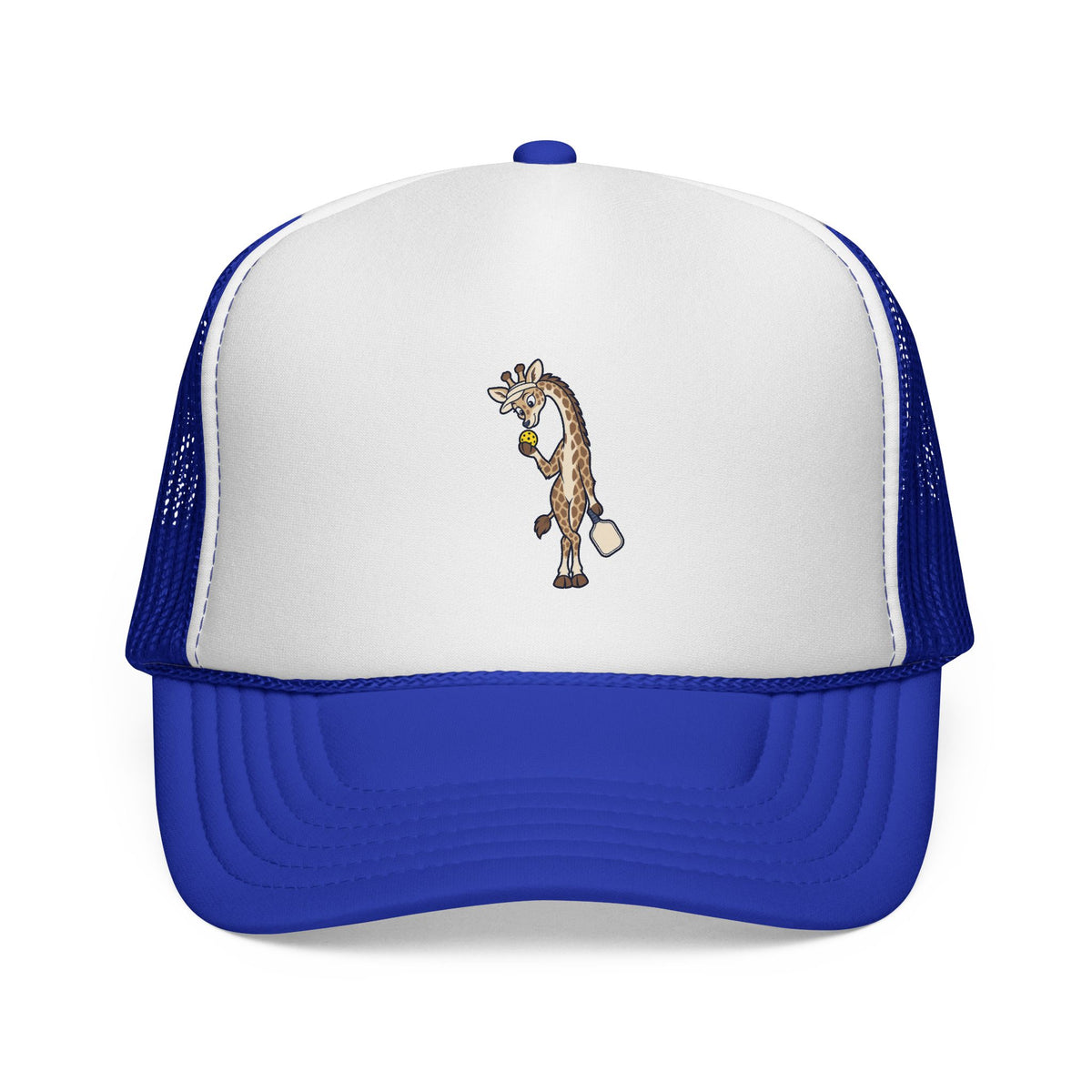 Pickleball giraffe trucker hat in Royal