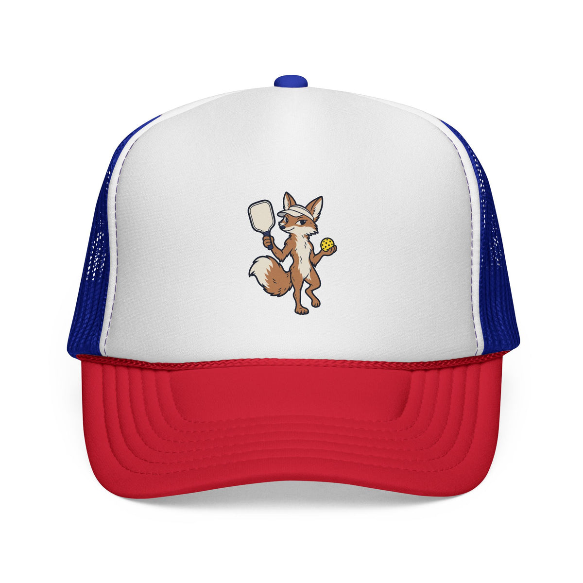 Pickleball fox trucker hat in Blue/Red, Sly Little Dinks