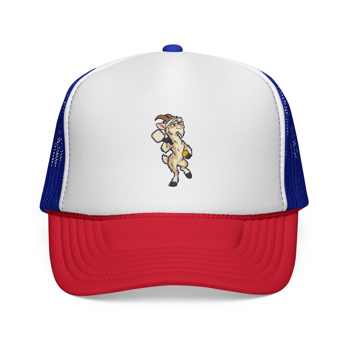 Goat pickleball trucker hat in Blue/Red