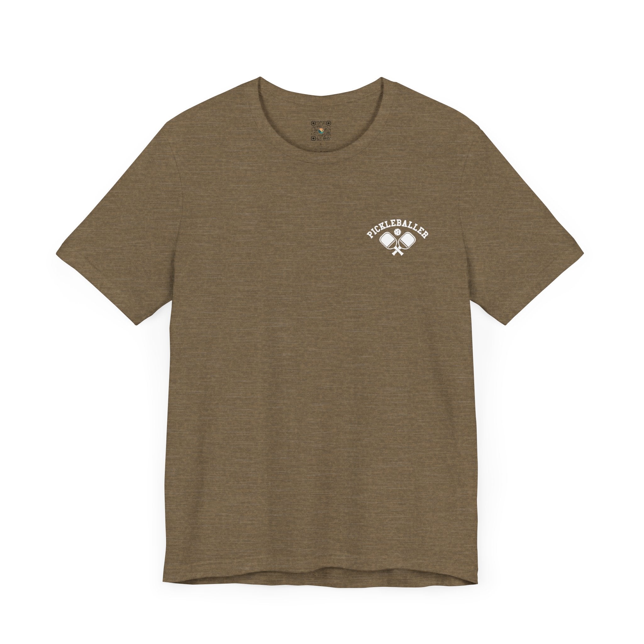 Pickleball T-Shirt - Pickleballer with Paddles, in White
