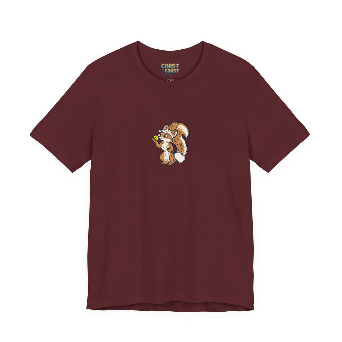 Squirrel pickleball t-shirt in Maroon