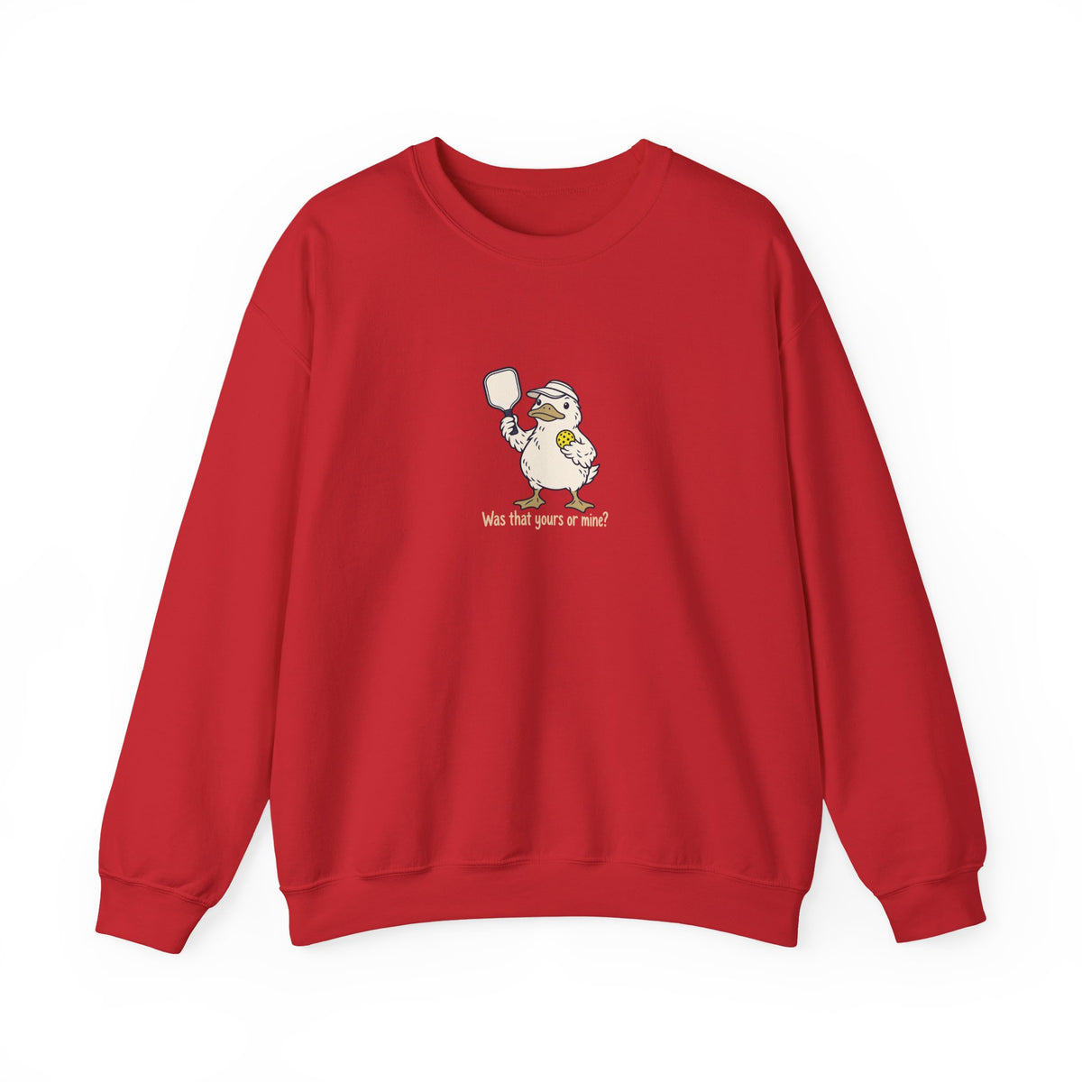 Duck pickleball crewneck sweatshirt in Red