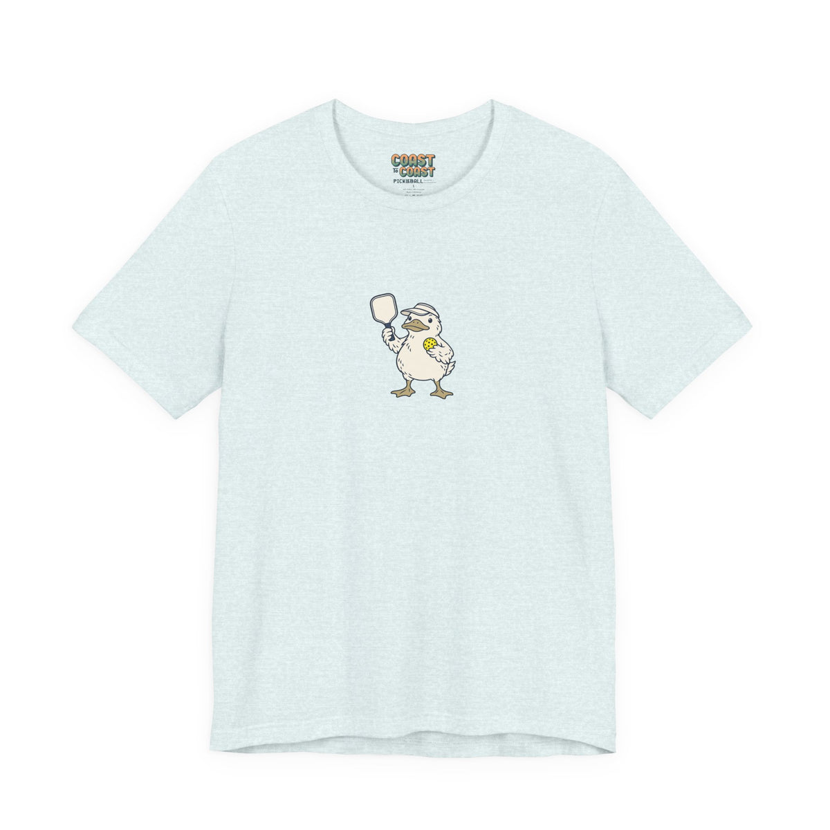 Duck pickleball t-shirt in Heather Ice Blue