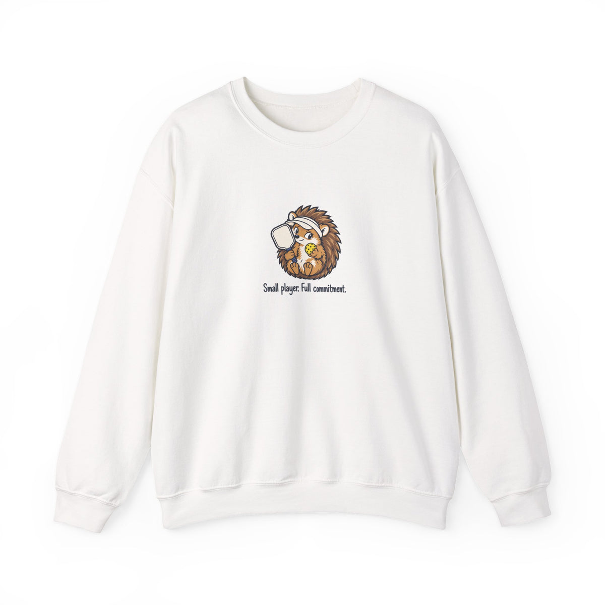 Hedgehog pickleball crewneck sweatshirt in White