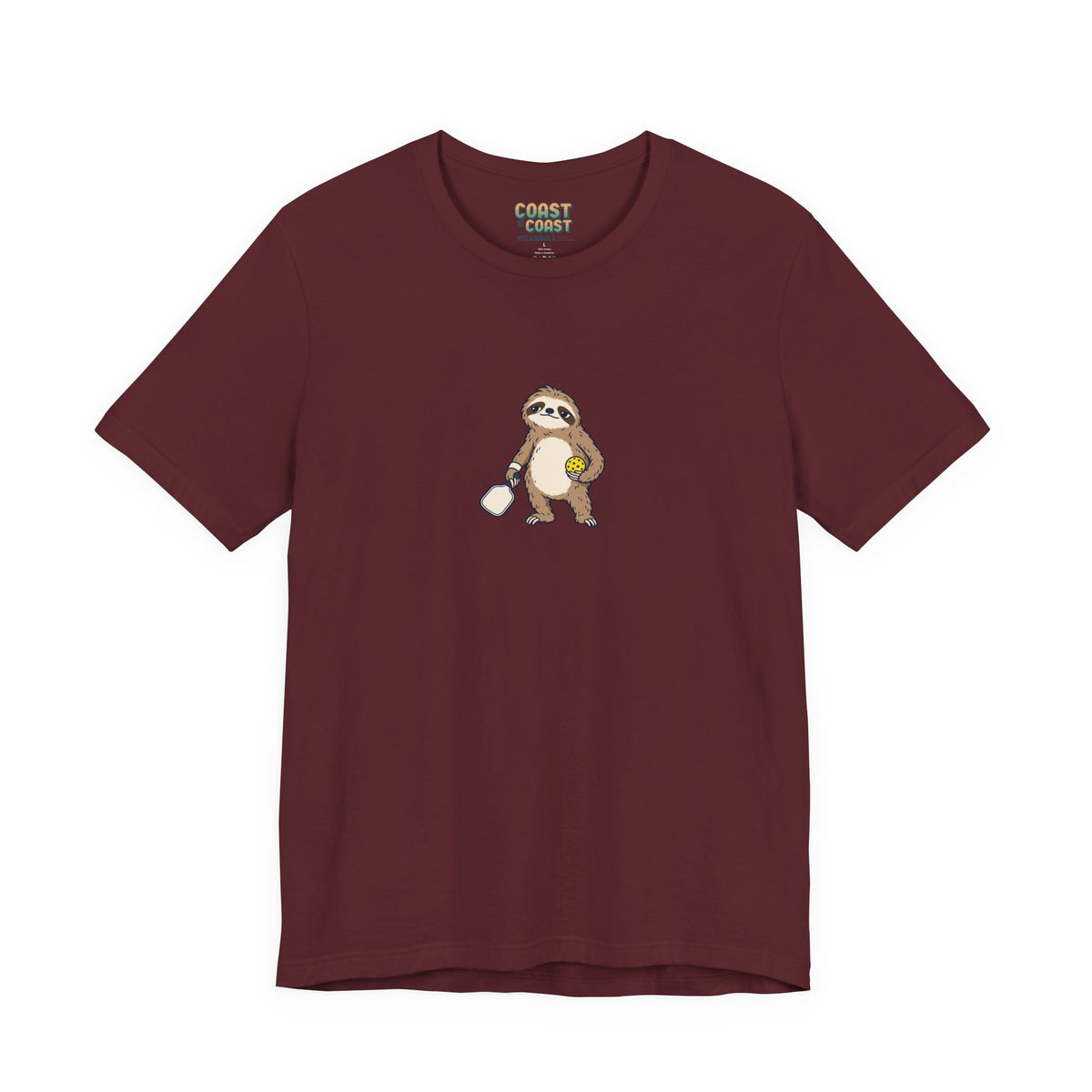 Sloth pickleball t-shirt in Maroon